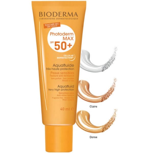 BIODERMA PHOTODERM MAX AQUAFLUID TOUCHER SEC SPF 50 COULEUR CLAIRE BIODERMA PHOTODERM MAX AQUAFLUID TOUCHER SEC SPF 50 COULEUR CLAIRE