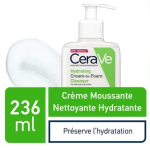 CERAVE CRÈME MOUSSANTE NETTOYANTE HYDRATANTE PEAU NORMALE À SÈCHE | 236ML