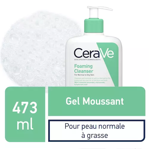 CERAVE GEL MOUSSANT PEAUX NORMALES À GRASSES 473ML GEL MOUSSANT CERAVE - PEAUX GRASSES - 473ML