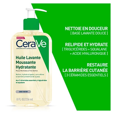 CERAVE HUILE LAVANTE MOUSSANTE HYDRATANTE CERAVE HUILE LAVANTE MOUSSANTE HYDRATANTE