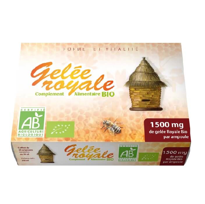 Complement-alimentaire-Gelee-royale-bio-maroc-20-ampoules GELÉE ROYALE BIO – 1500 MG PAR AMPOULE