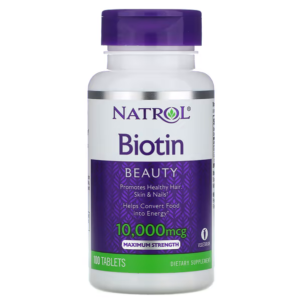 NATROL, BIOTIN, MAXIMUM STRENGTH, 10.000 MCG, 100 TABLETS NATROL BIOTINE 10000 MCG 100 TABLETS