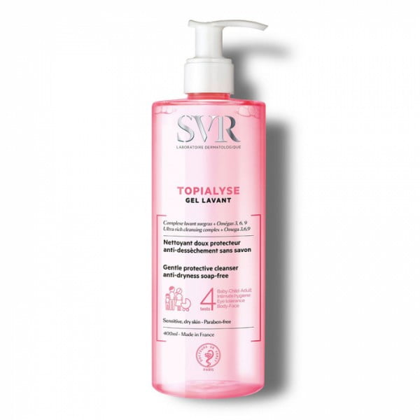 SVR Topialyse Gel Nettoyant Peaux Sèches et Sensibles 400 ml (Alternative au Provégol) GEL LAVANT SVR TOPIALYSE 400 ML