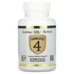 CALIFORNIA GOLD NUTRITION IMMUNE 4 RENFORCEMENT SYSTEME IMMUNITAIRE 60 GELULES