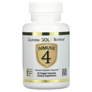 CALIFORNIA GOLD NUTRITION IMMUNE 4 RENFORCEMENT SYSTEME IMMUNITAIRE 60 GELULES